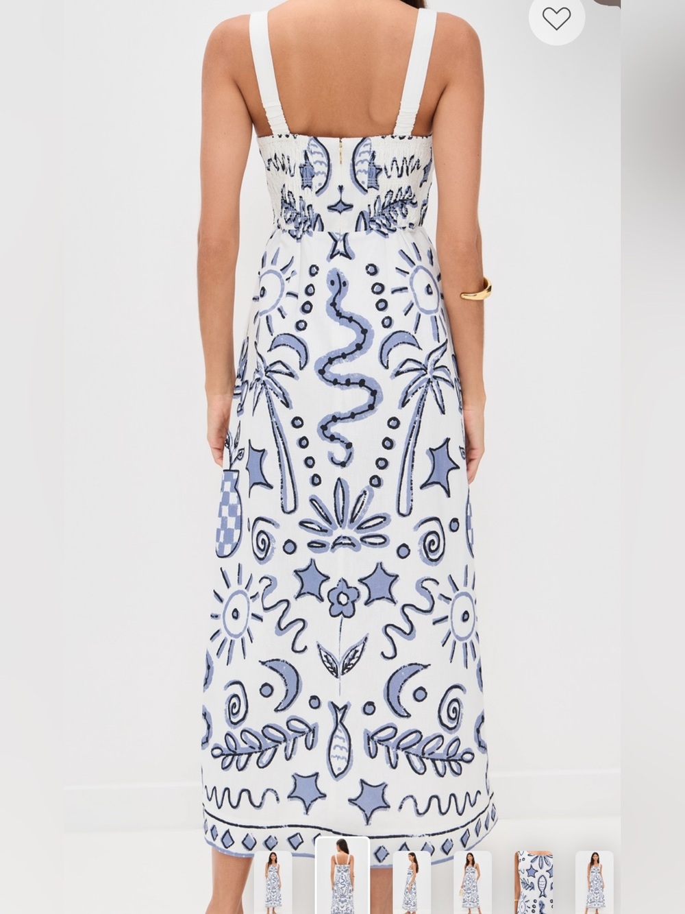 Cleobella Shelly Ankle Dress in the blue-and-white Verona print Small NWOT - Picture 2 of 12